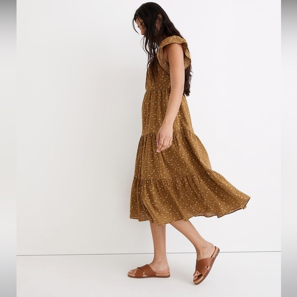 Madewell Ruffle-Sleeve BOHO Tiered Modest Midi Floral
Dress in Daisy St… - Picture 3 of 7